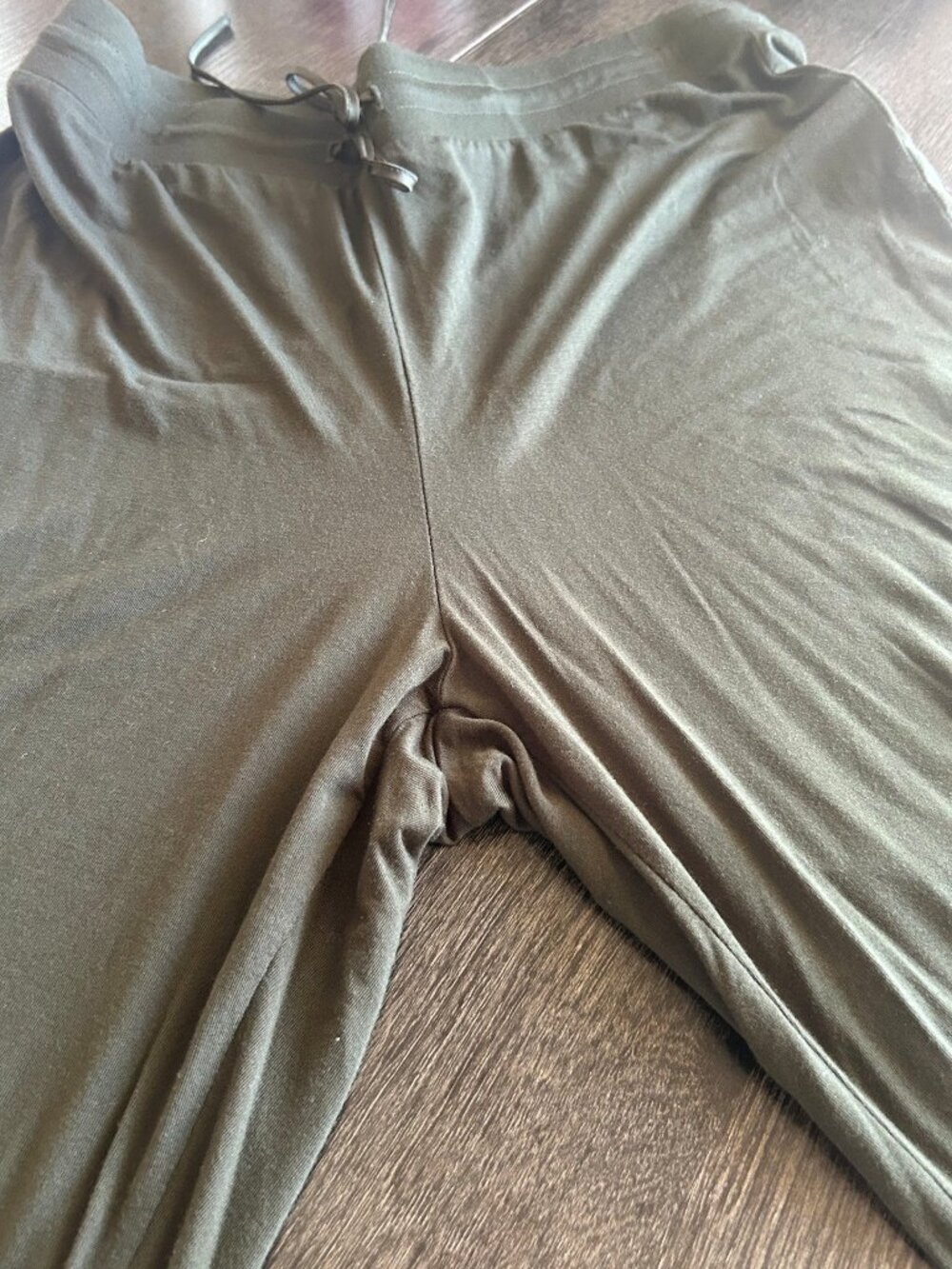 GAP BODY Softest Modal Wide Leg Drawstring Pajama Lounge Pants Olive Sz M EUC - Picture 6 of 9